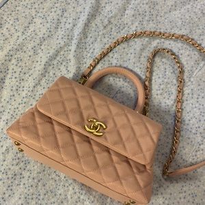 Mini Coco handle flap bubblegum Pink